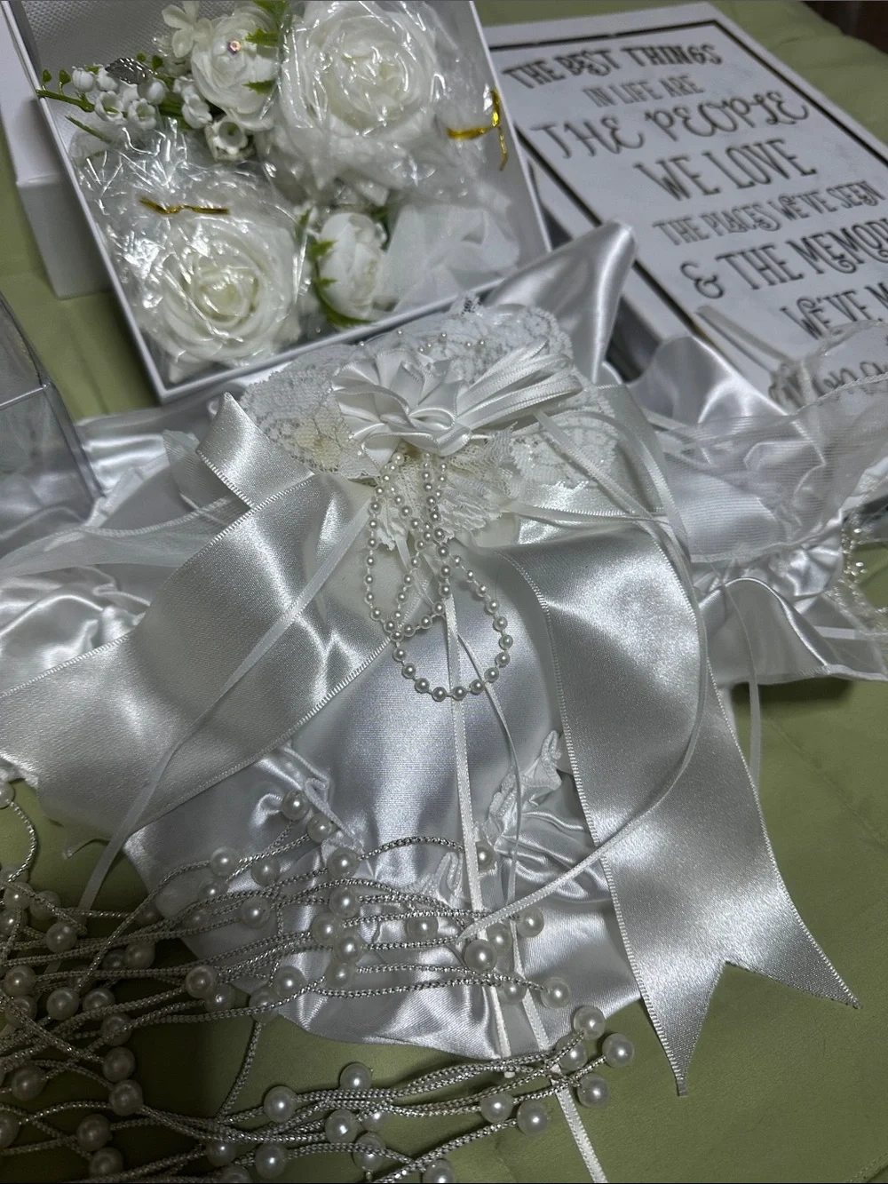 White Satin Bridal Accessory’s-